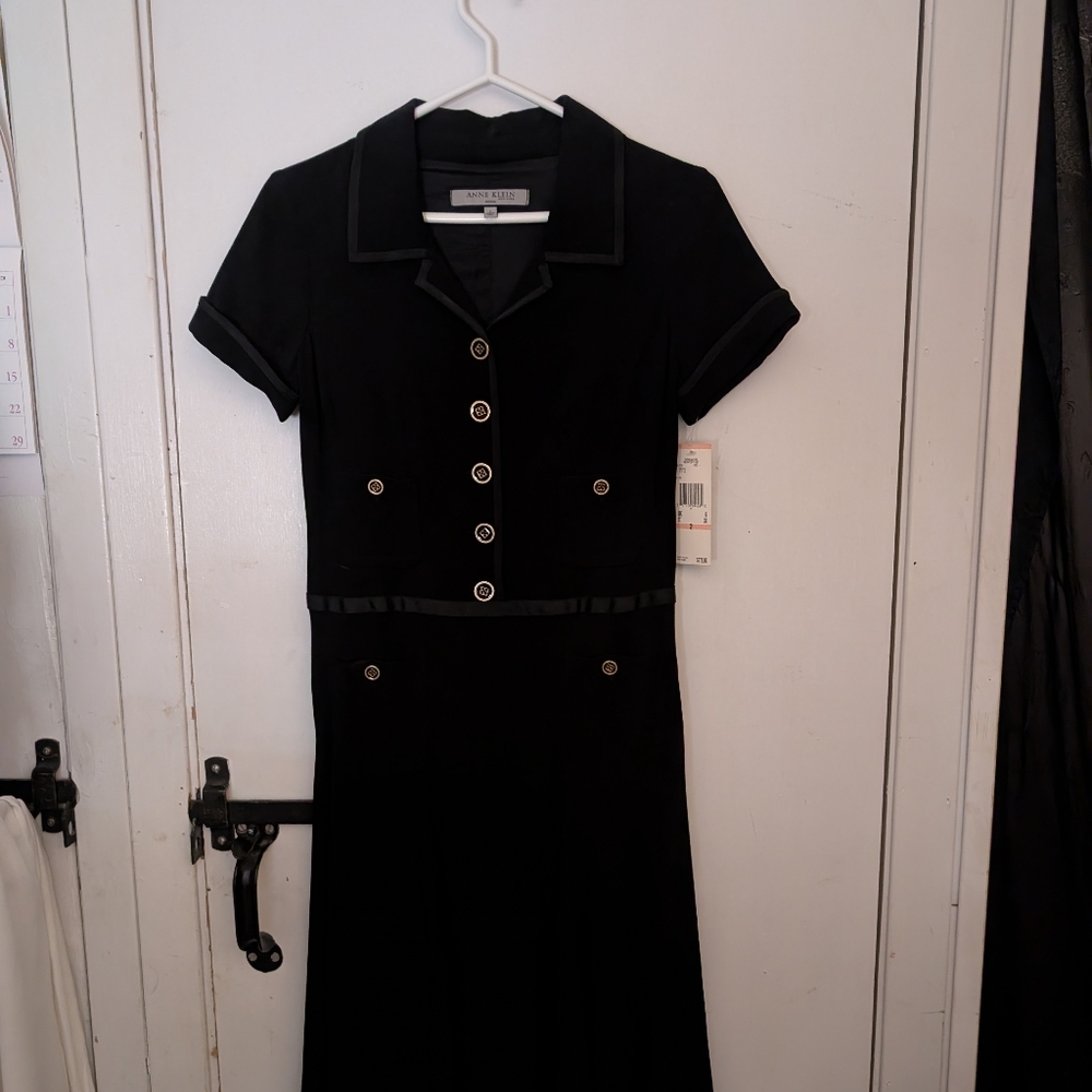 Elegant Black Button-Down Dress